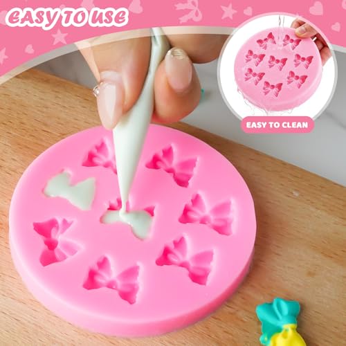 Mini Bow Silicone Molds for Candy Fondant Chocolate Clay Cake Sugar Cake Pop Decorating