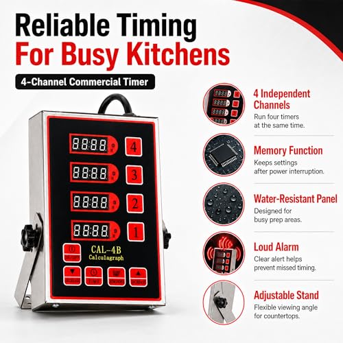 Commercial 4 Channels Digital Kitchen Timer