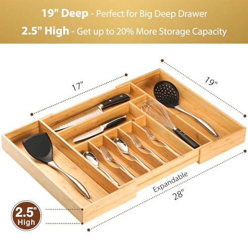 Extra Large Expandable Kitchen Siverware Utensils Drawer Organizer