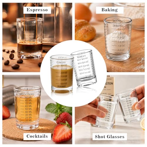 2 Pack Shot Glass Measuring Cup Set (2 Count)
