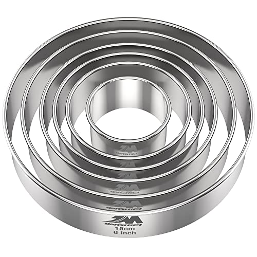 M JNGMEI 6 Pieces Stainless Steel Cookie Biscuit Cutter Set 2''