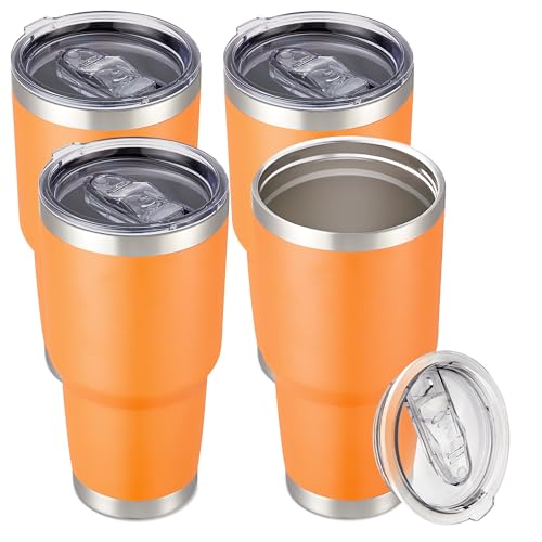 30 oz Tumbler with Lid Stainless Steel Tumblers Bulk (4 Count)