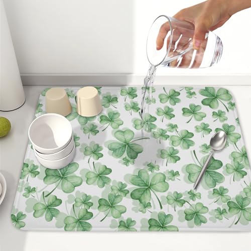 St Patrick's Day Dish Drying Mat for Kitchen Counter