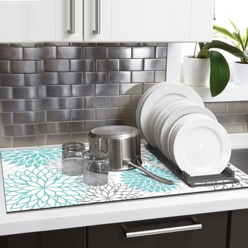 2PCS 17" x 32" Dish Drying Mat & 24" x 5.5" Sink Splash Guard (2 Count)