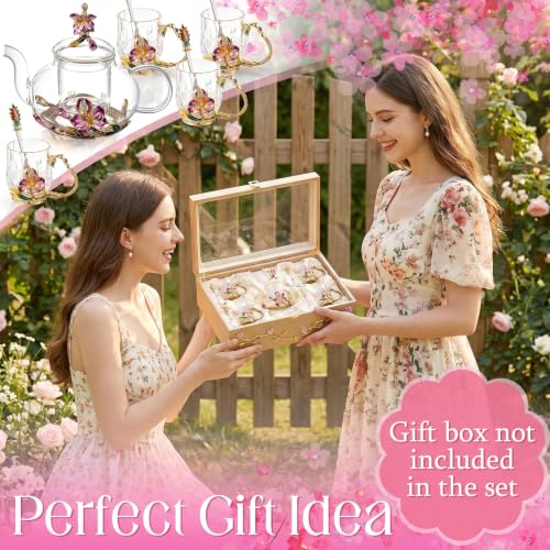 5 Pcs Floral Glass Tea Set (5 Count)