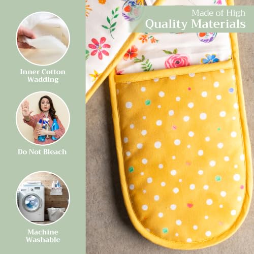 Double Oven Mitts 100% Cotton Double Oven Glove
