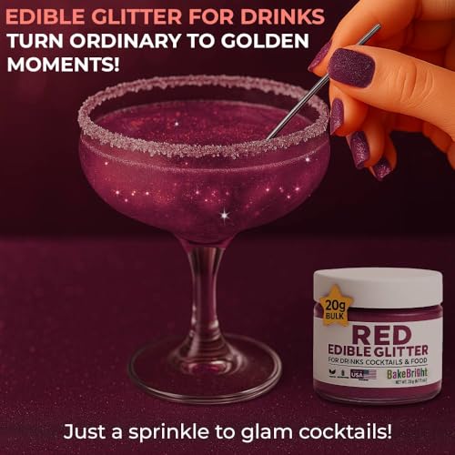 Valentine Edible Red Glitter for Drinks