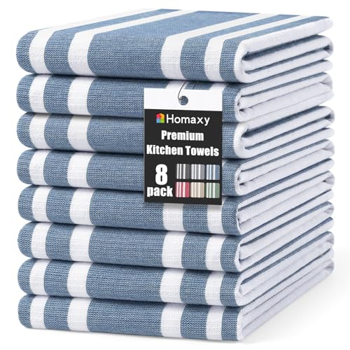 Premium Cotton Stripe Kitchen Towels 8 Pack (8 Count)