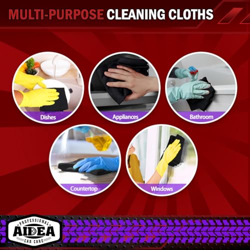 Microfiber Cleaning Cloth Black 50PK (50 Count)