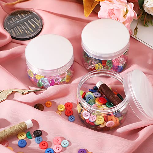 4 Pcs Plastic Jars Wide Mouth with Lids