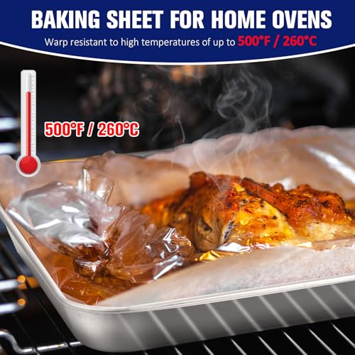 12 Pcs Stainless Steel Baking Sheet Cookie Pans (12 Count)