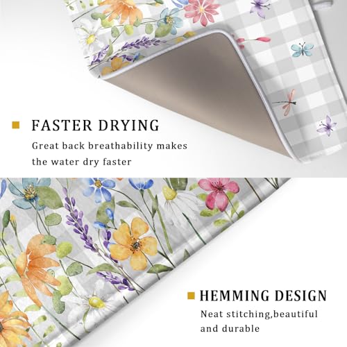 Spring Floral Dish Drying Mat