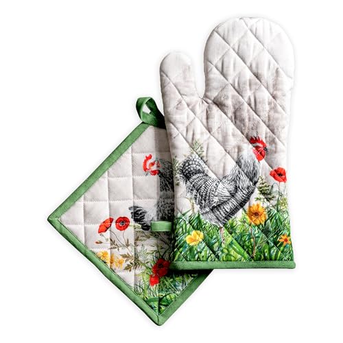 100% Cotton Oven Mitt & Pot Holder Set (2 Count)