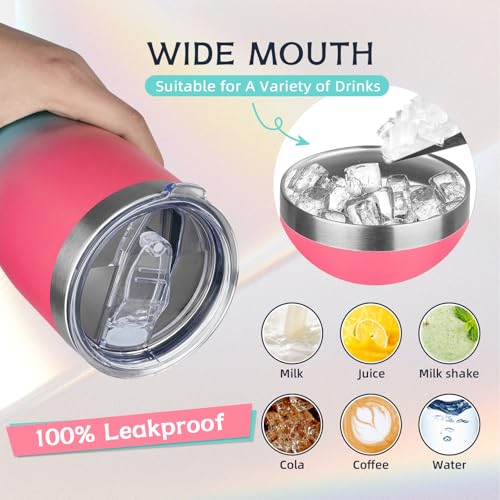 20oz Insulated Tumbler with Lid Straw Travel Coffee Mug