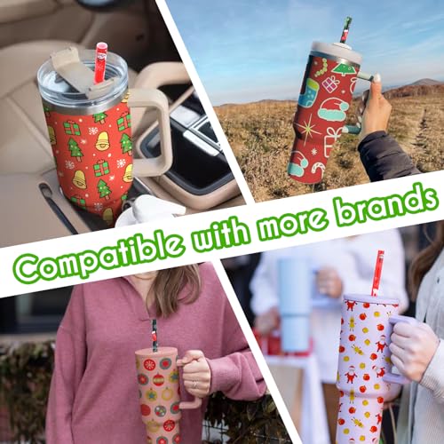 6 Pack Christmas Straw Replacement for Stanley 30&40oz (6 Count)