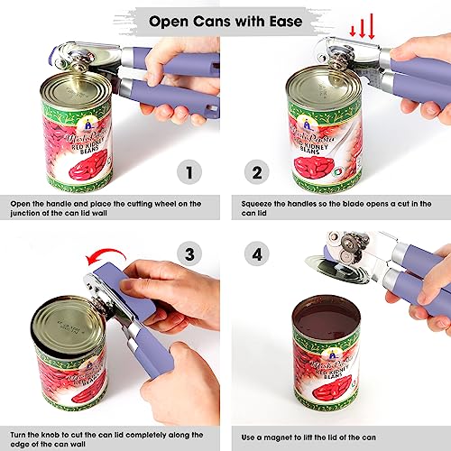 Heavy Duty Hand Can Opener Manual with Magnet Lid Remover