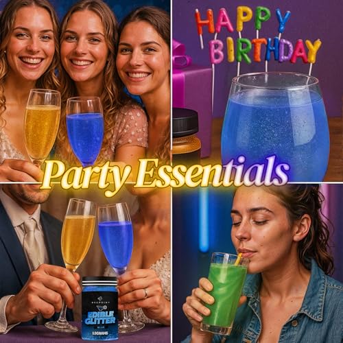 Blue Edible Glitter for Drinks 15g