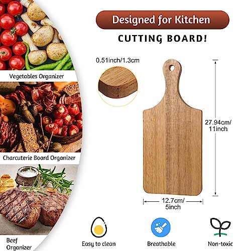 6 Pcs Thicken Cutting Board Bulk Wood Board for Chopping Serving Charcuterie Material for Laser Engraving Mother' Day Wedding Housewarming Gift (6 Count)