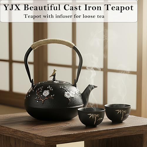 40.6oz Cast Iron Teapot for Stovetop