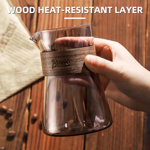 16 oz Glass Coffee Carafe with Wood Heat