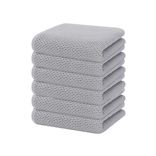 100% Cotton Waffle Weave Kitchen Dish Towels 6 (6 Count)