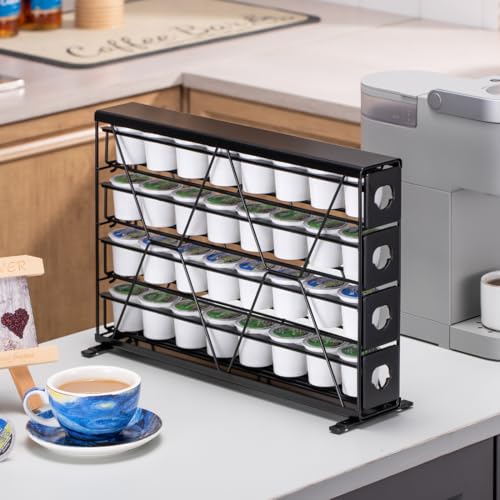 K Cup Holder for Keurig Pods Coffee Pod Storage 4 Tier K Cup Drawer Organizer for Counter (4 Count)
