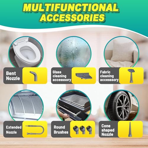 Multi Surface Handheld Pressurized Steam Cleaner with 13 PCS Accessory (13 Count)