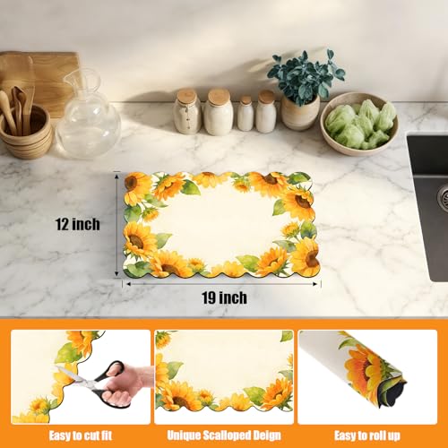 Scalloped Dish Drying Mats for Kitchen Counter