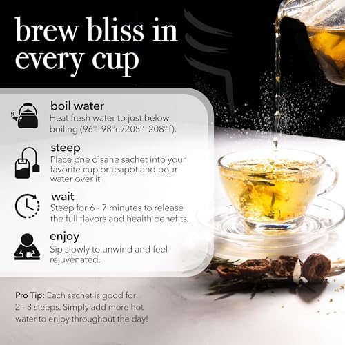 qìsane Cordyceps Tea Bags with Dried Rose Buds