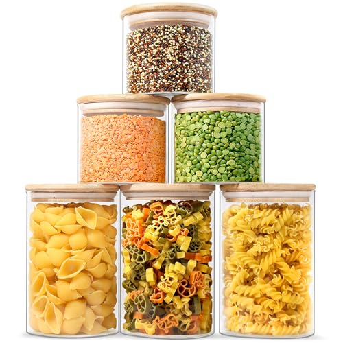Glass Jars with Airtight Lids (6 Count)