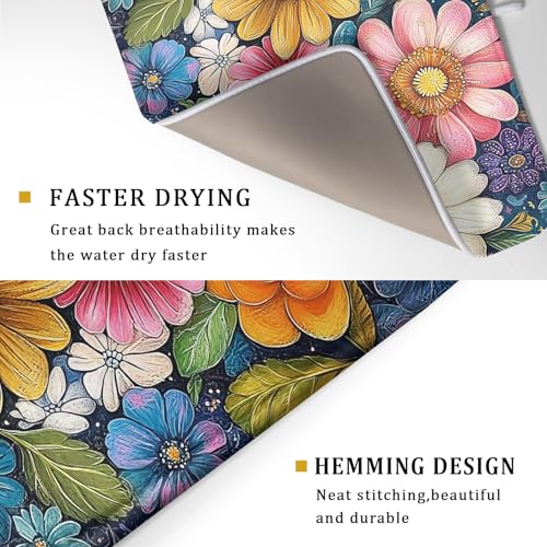 Boho Flower Dish Drying Mat