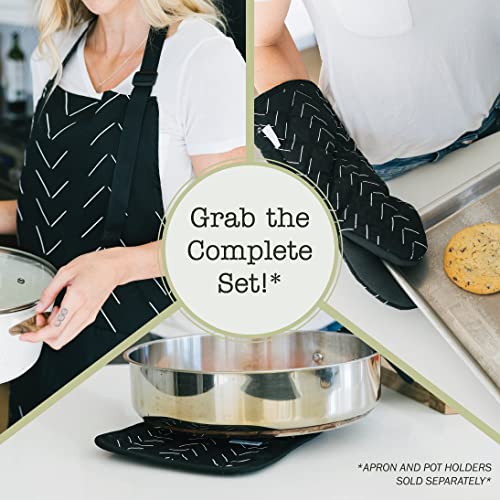 Heat Resistant Designer Kitchen Oven Mitts with Neoprene Non (2 Count)
