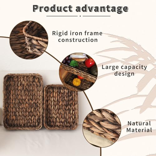 Water Hyacinth Woven Serving Tray Rectangular Hand