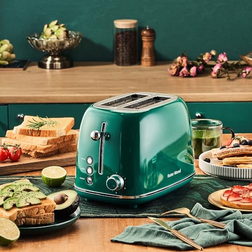 2 Slice Toaster Retro Stainless Steel with Bagel