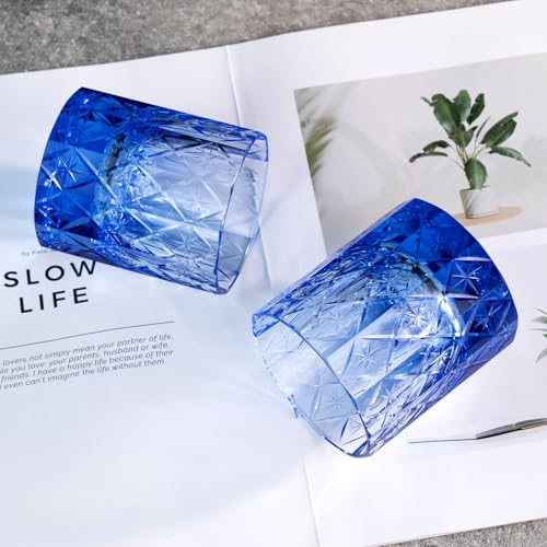 Crystal Whiskey Glasses Set of 2 Hand Blown Old Fashioned Glasses