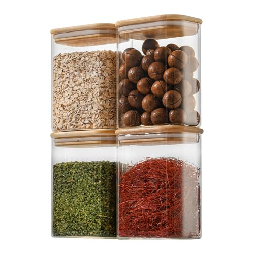 37oz 1.2Qt Rectangle Glass Storage Containers with Lids 4 (4 Count)