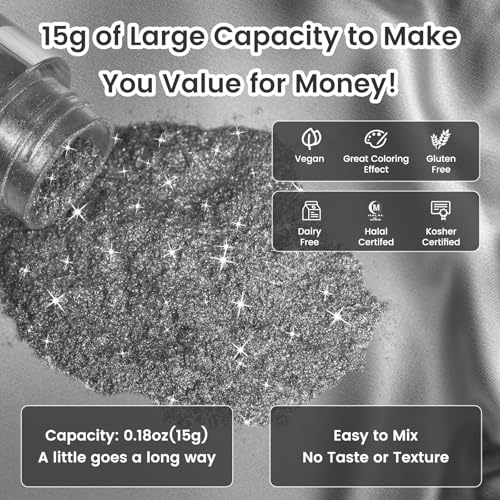 Black Edible Glitter 15g