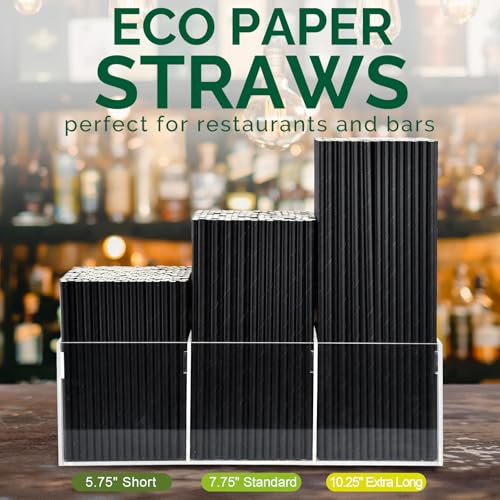 500 Bulk] 5.75 inch Black Short Paper Straws (500 Count)
