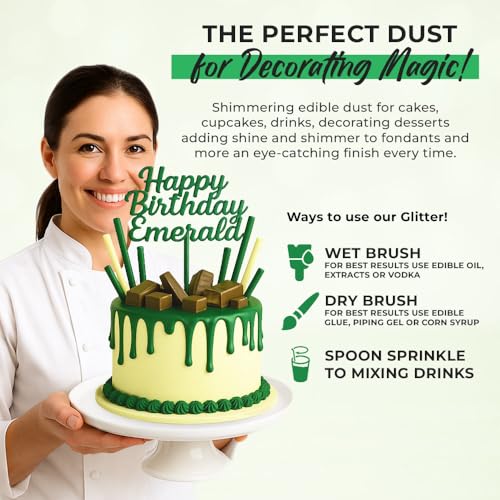 Dark Green Luster Dust Edible 20g