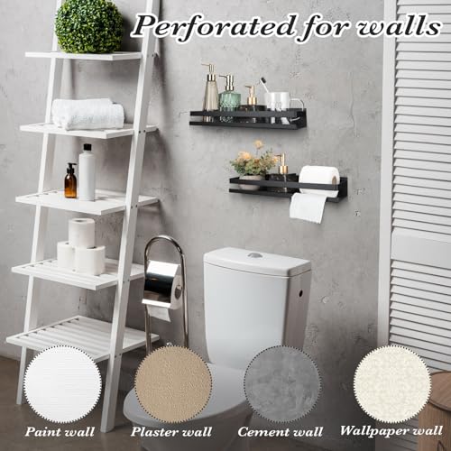 2 Pieces Stainless Steel Shelf Bathroom Shower Floating Shelves Wall Mounted Shower Caddy Basket Shelf Storage Organizer Shelves for Bathroom