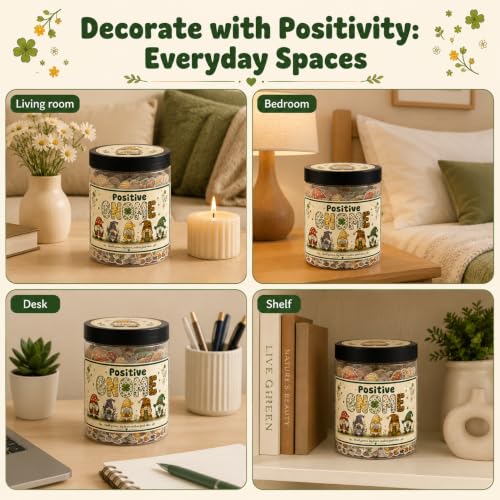 Positive Gnome Jar with 60 Daily Affirmation Cards