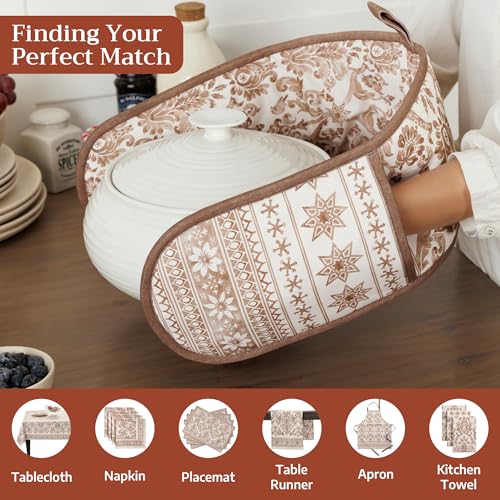 Double Oven Mitts 100% Cotton Double Oven Glove