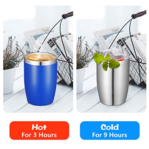 Stainless Steel 12 oz Tumblers bulk Vacuum Insulated Double Wall Travel Tumbler with Lid and Straw Reusable Tumbler (6 Count)