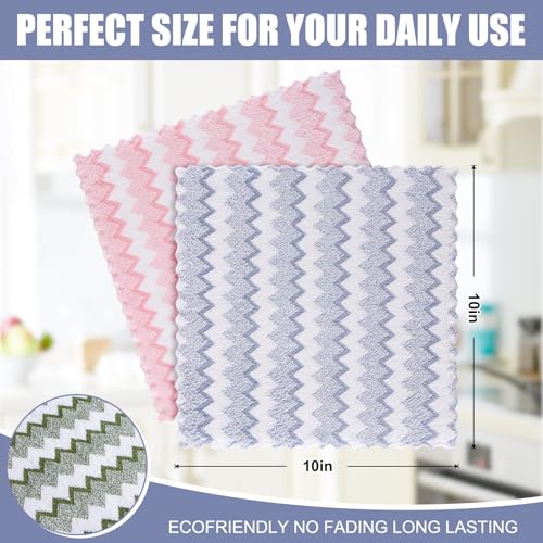 12 Pack Double Waves Coral Velvet Dish Cloths (12 Count)