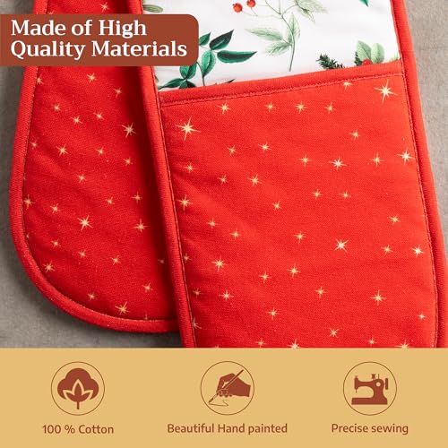Double Oven Mitts 100% Cotton Double Oven Glove