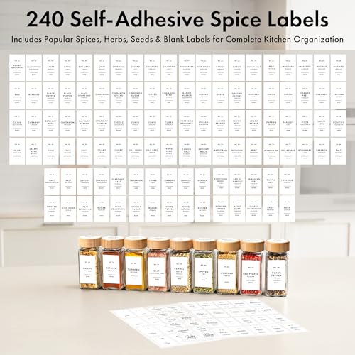 Glass Spice Jars with Label (24 Count)