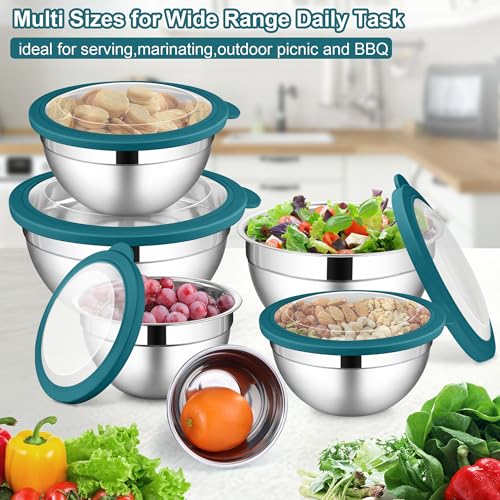 6 PCS Stainless Steel Mixing Bowls (12 Count)