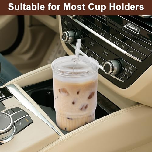 Glass Cups with Lids and Straws (2 Count)