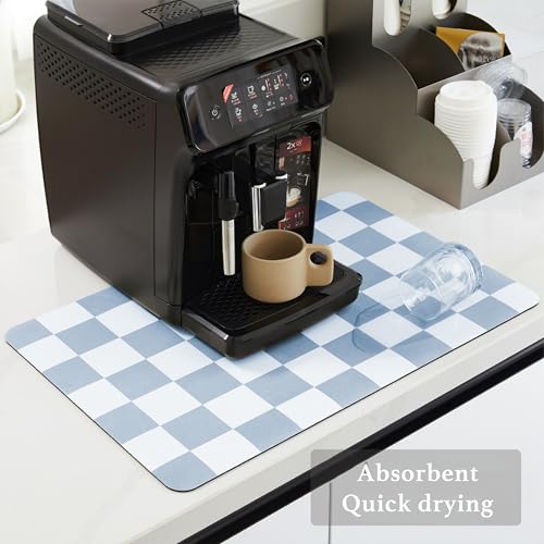 Checkered Dish Drying Mat for Kitchen Counter