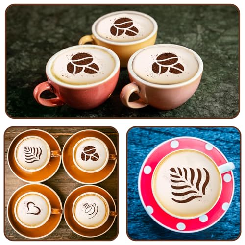 4 Pcs Latte Art Stencils (4 Count)